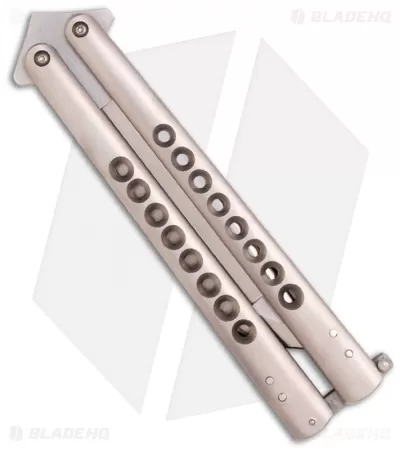 Chuck Gedraitis Knives Balisong #84 Titanium Butterfly Knife (4" Satin) 2 Chuck Gedraitis Knives Balisong #84 Titanium Butterfly Knife (4" Satin) - Image 2