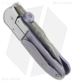 Chuck Gedraitis Small Snubnose Knife Titanium Folder (2.125" Damascus) -Knife Shop chuck gedraitis stainless damascus small snubnose closed side