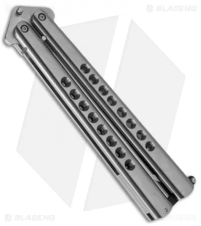 Chuck Gedraitis Custom Balisong #147 Butterfly Knife Titanium (4.25" Satin) 2 Chuck Gedraitis Custom Balisong #147 Butterfly Knife Titanium (4.25" Satin) - Image 2