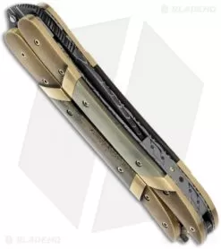 Corrie Schoeman Balisong Butterfly Knife Bronze & Mammoth Ivory (Damascus) -Knife Shop corrie schoeman balisong side
