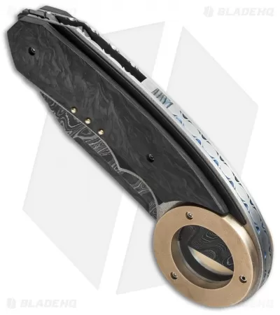 Corrie Schoeman Karambit Flipper Folder Marbled Carbon Fiber (3.25" Damascus) 3 Corrie Schoeman Karambit Flipper Folder Marbled Carbon Fiber (3.25" Damascus) - Image 3