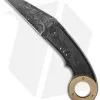 Corrie Schoeman Karambit Flipper Folder Marbled Carbon Fiber (3.25" Damascus)