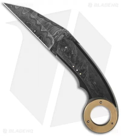 Corrie Schoeman Karambit Flipper Folder Marbled Carbon Fiber (3.25" Damascus) 1 Corrie Schoeman Karambit Flipper Folder Marbled Carbon Fiber (3.25" Damascus)