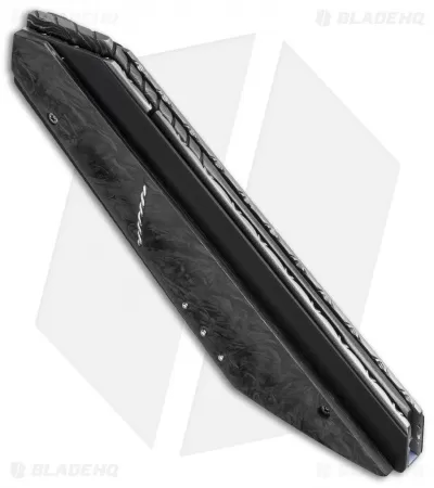 Corrie Schoeman T-Mate Flipper Knife Marbled Carbon Fiber (2.875" Damascus) 2 Corrie Schoeman T-Mate Flipper Knife Marbled Carbon Fiber (2.875" Damascus) - Image 2