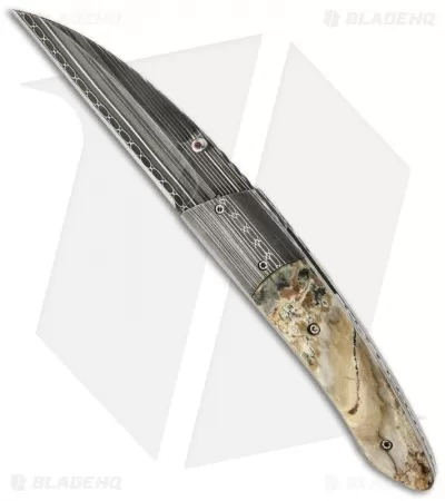 Corrie Schoeman X Tend Folder Knife Mammoth Molar Tooth (3" Damascus) 1 Corrie Schoeman X Tend Folder Knife Mammoth Molar Tooth (3" Damascus)