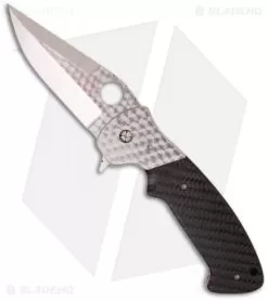 Crawford Custom Kasper Flipper Knife Carbon Fiber (3.875" Satin)