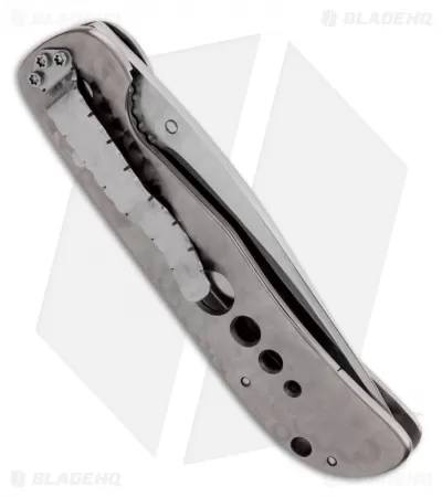 Crawford Knives Shark Liner Lock Knife Engine Turned Titanium (3.75" Satin) 2 Crawford Knives Shark Liner Lock Knife Engine Turned Titanium (3.75" Satin) - Image 2