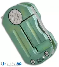 Curtiss Custom Knives ODT Frame Lock Knife Green Titanium (1" Stonewash) -Knife Shop curtiss knives ODT green ti sw BHQ 49815 er side 2