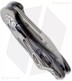 Curtiss Custom Knives Nano Folder Anodized Flame Titanium Knife (1.8" Plain) -Knife Shop curtiss knives custom nano anodized flames bhq 14642 side