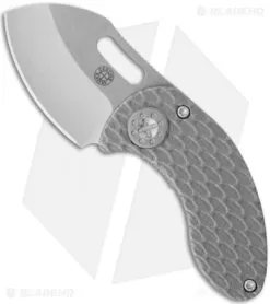 Curtiss Custom Knives Nano Folder Crater Titanium Knife (1.8" Plain)