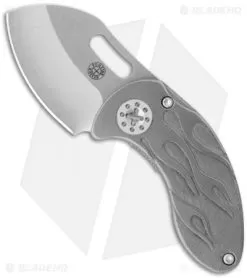 Curtiss Custom Knives Nano Folder Flame Titanium Knife (1.8" Plain)