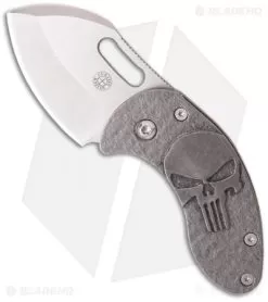 Curtiss Custom Knives Skull Nano Framelock Folder Knife Titanium (1.75" Plain)