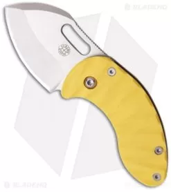 Curtiss Custom Nano Linerlock Folder Knife W/ Yellow G10 Scales (1.75" Plain)