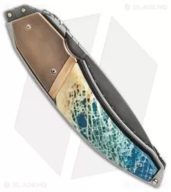 Corrie Schoeman Panerai Flipper Knife Resin Impregnated Bone (3.25" Hamon) 5 Corrie Schoeman Panerai Flipper Knife Resin Impregnated Bone (3.25" Hamon) -Knife Shop custom 17 er side