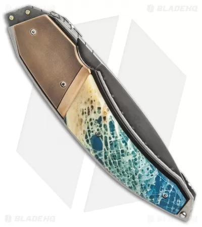 Corrie Schoeman Panerai Flipper Knife Resin Impregnated Bone (3.25" Hamon) 3 Corrie Schoeman Panerai Flipper Knife Resin Impregnated Bone (3.25" Hamon) - Image 3