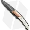 Corrie Schoeman X-Corpion Flipper Knife Giraffe Bone/Copper (3.25" Damascus)