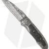 Allen Elishewitz Custom Damascus Frame Lock Knife Carbon Fiber (3.25" Damascus)