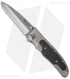 Allen Elishewitz Titanium Frame Lock Knife Carbon Fiber (3.6" Stonewash)