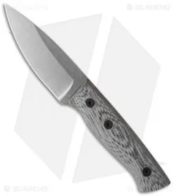 Fiddleback Forge Production Bushfinger Knife Black Canvas Micarta (4" Stonewash)