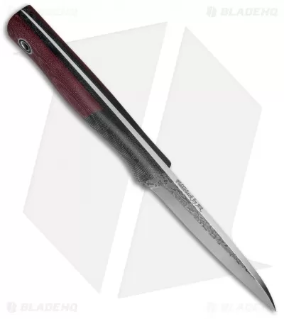 Fiddleback Forge Woodchuck Fixed Blade Knife Crimson Canvas (4.25" Satin) 2 Fiddleback Forge Woodchuck Fixed Blade Knife Crimson Canvas (4.25" Satin) - Image 2