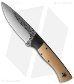 Fiddleback Forge Hunter Knife Black/Antique Bone Micarta (4.5" Satin)