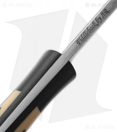 Fiddleback Forge Hunter Knife Black/Antique Bone Micarta (4.5" Satin) 2 Fiddleback Forge Hunter Knife Black/Antique Bone Micarta (4.5" Satin) - Image 2