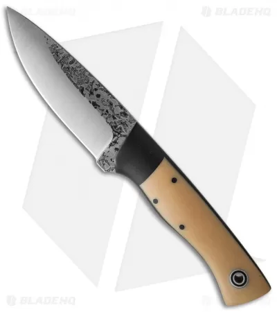 Fiddleback Forge Hunter Knife Black/Antique Bone Micarta (4.5" Satin) 1 Fiddleback Forge Hunter Knife Black/Antique Bone Micarta (4.5" Satin)