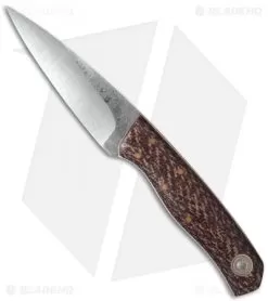 Fiddleback Forge Shank Knife Red Herringbone Burlap Micarta (3.5" Satin)