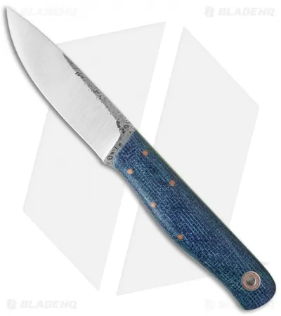 Fiddleback Forge Terrasaur Knife Navy Burlap Micarta (4.25" Satin) 1 Fiddleback Forge Terrasaur Knife Navy Burlap Micarta (4.25" Satin)