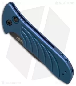 Kershaw Emerson Launch 5 Automatic Knife Blue Aluminum (3.4" Black) 7600BLUBLK -Knife Shop kershaw emerson launch 5 blue ker7600blublk BHQ 37457 er spine