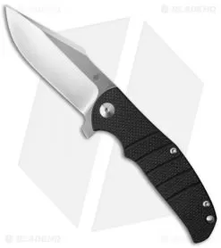 Kizer Vanguard Series Laconico Intrepid Flipper Black G-10 Knife (3.625" Satin)