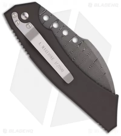 Marfione Custom Microtech Hawk Automatic Knife Abalone Button (Damascus) 1/2000 2 Marfione Custom Microtech Hawk Automatic Knife Abalone Button (Damascus) 1/2000 - Image 2