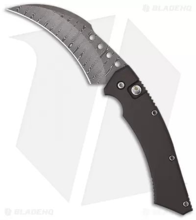 Marfione Custom Microtech Hawk Automatic Knife Abalone Button (Damascus) 1/2000 1 Marfione Custom Microtech Hawk Automatic Knife Abalone Button (Damascus) 1/2000