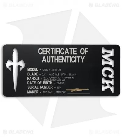 Marfione Custom DOC Killswitch Automatic Knife Flame Ti (3.75" DLC Satin) VAR. 4 3 Marfione Custom DOC Killswitch Automatic Knife Flame Ti (3.75" DLC Satin) VAR. 4 - Image 3