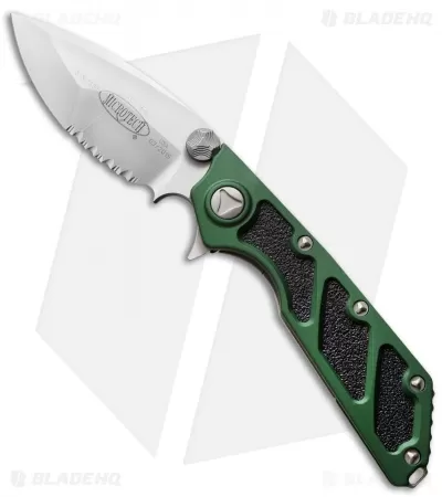 Microtech DOC Flipper Knife Green Aluminum (3.75" Satin Serr) 153-5GR 1 Microtech DOC Flipper Knife Green Aluminum (3.75" Satin Serr) 153-5GR