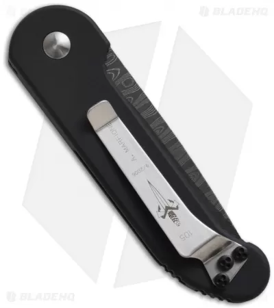 Microtech Marfione Custom Mini UMS Automatic Knife W/ Black Ostrich (Damascus) 2 Microtech Marfione Custom Mini UMS Automatic Knife W/ Black Ostrich (Damascus) - Image 2