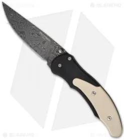 Pro-Tech Defiance Limited Damascus D/A Auto Knife W/Polished Ivory Micarta