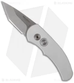 Pro-Tech Runt Tanto J4 Silver Automatic Knife (Stonewash PLN) 5413