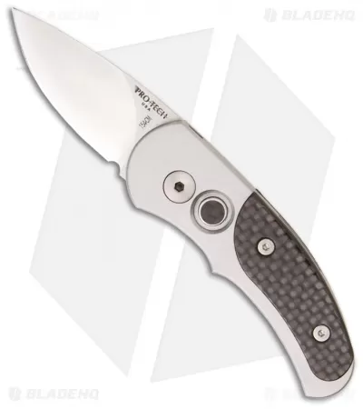 Pro-Tech Runt J4 Steel Custom Knife W/ Carbon Fiber (1.94" Satin Plain) 4454 1 Pro-Tech Runt J4 Steel Custom Knife W/ Carbon Fiber (1.94" Satin Plain) 4454