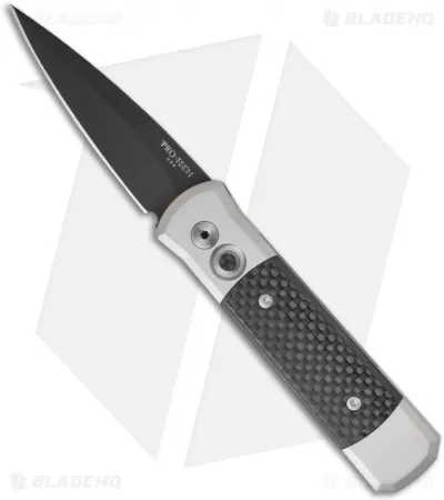 Pro-Tech Steel Custom Godson Knife W/ Carbon Fiber (3.15" Black Plain) 749 BT 1 Pro-Tech Steel Custom Godson Knife W/ Carbon Fiber (3.15" Black Plain) 749 BT