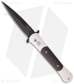 Pro-Tech Large Don Automatic Knife Silver Carbon Fiber (4.5" Black) 1945