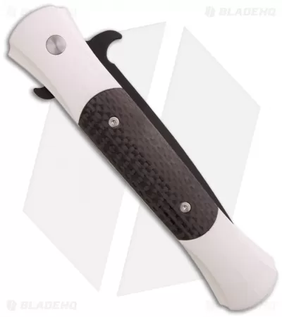 Pro-Tech Large Don Automatic Knife Silver Carbon Fiber (4.5" Black) 1945 2 Pro-Tech Large Don Automatic Knife Silver Carbon Fiber (4.5" Black) 1945 - Image 2