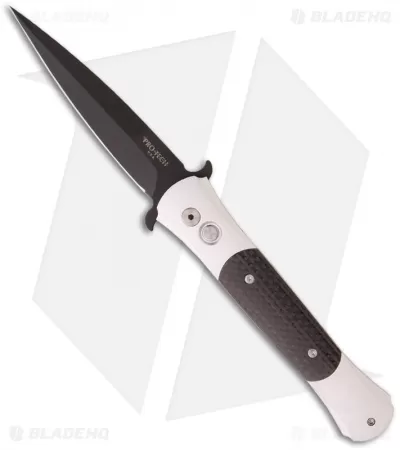 Pro-Tech Large Don Automatic Knife Silver Carbon Fiber (4.5" Black) 1945 1 Pro-Tech Large Don Automatic Knife Silver Carbon Fiber (4.5" Black) 1945