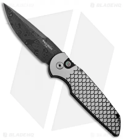 Pro-Tech TR-3 Fish Scale Custom Tactical Response Automatic (3.5" Damascus) 1 Pro-Tech TR-3 Fish Scale Custom Tactical Response Automatic (3.5" Damascus)