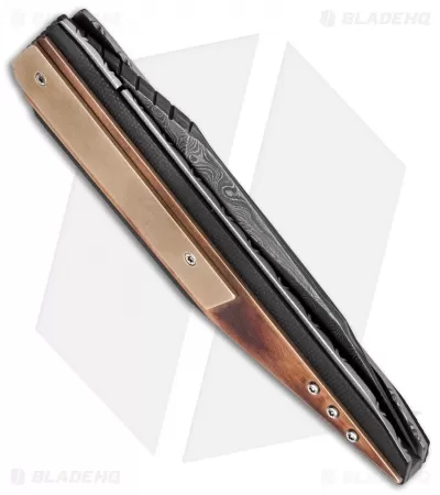 Corrie Schoeman D-TER Flipper Knife Copper Beryllium (3.25" Damascus) 2 Corrie Schoeman D-TER Flipper Knife Copper Beryllium (3.25" Damascus) - Image 2