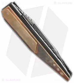 Corrie Schoeman D-TER Flipper Knife Copper Beryllium (3.375" Damascus) 6 Corrie Schoeman D-TER Flipper Knife Copper Beryllium (3.375" Damascus) -Knife Shop schoeman d ter cu tx side cm