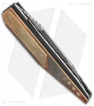 Corrie Schoeman D-TER Flipper Knife Copper Beryllium (3.375" Damascus) 3 Corrie Schoeman D-TER Flipper Knife Copper Beryllium (3.375" Damascus) - Image 3