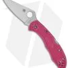 Spyderco Delica 4 Knife Flat Ground Pink FRN (2.88" Satin Plain) C11FPPN