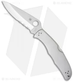 Spyderco Endura 4 Knife Stainless Steel SS Folder (3.875" Satin Serr) C10PS