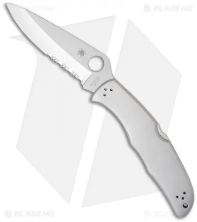 Spyderco Endura 4 Knife Stainless Steel SS Folder (3.875" Satin Serr) C10PS 1 Spyderco Endura 4 Knife Stainless Steel SS Folder (3.875" Satin Serr) C10PS